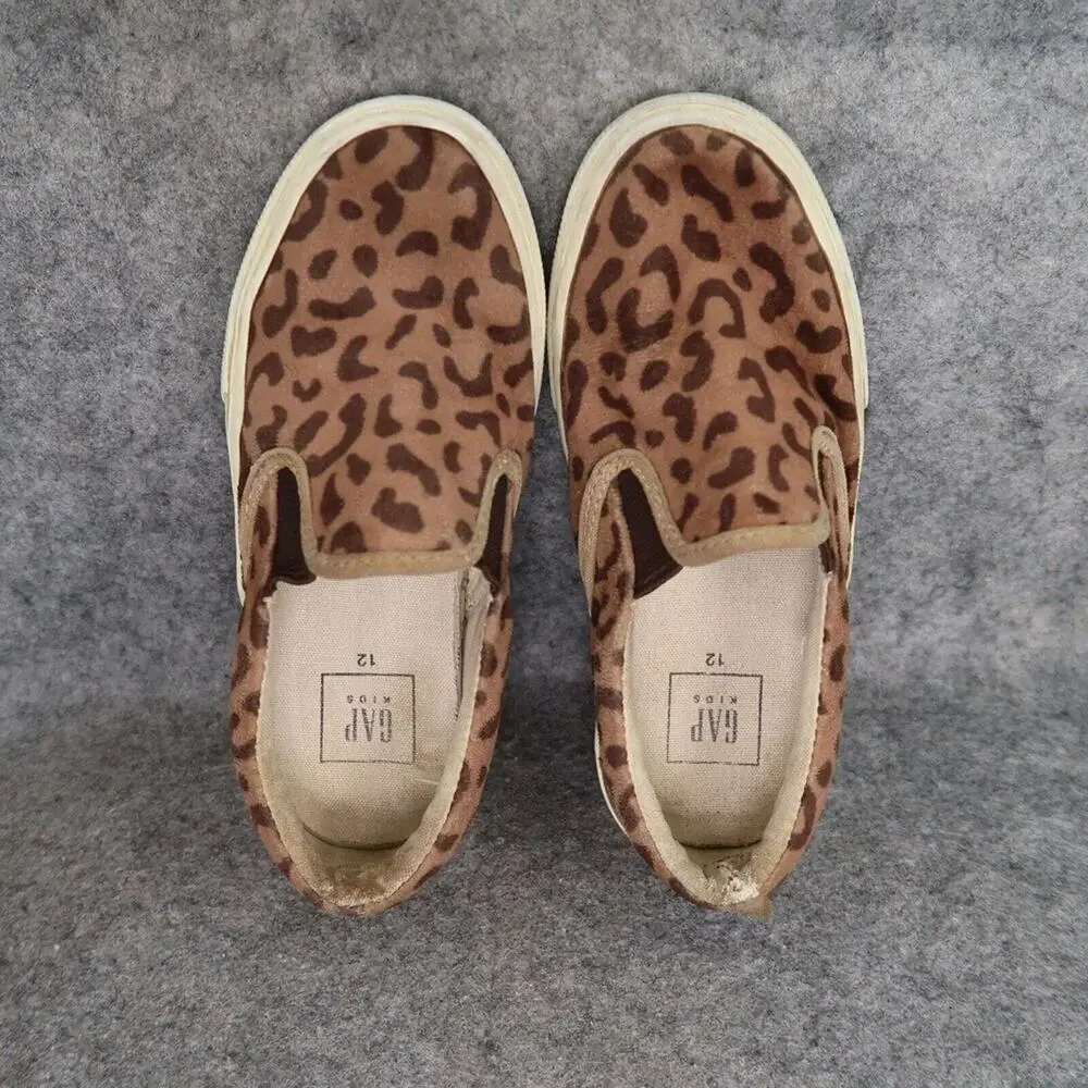 Gap Shoes Kids 12 Sneakers Slip On Animal Leopard Print Brown Casual Active Girl